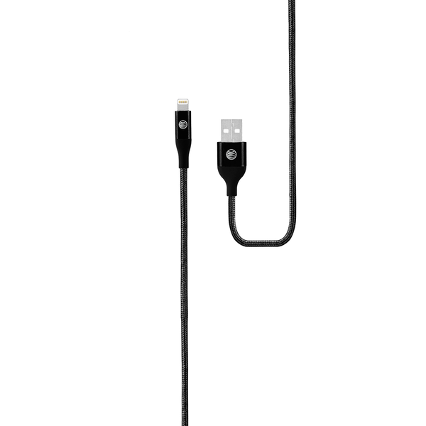 AT&T 9-inch Braided Lightning Cable - Black